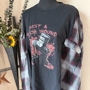 Monty Python Refashioned Upcycled Reworked Flannel ~XL/2X See Measurements